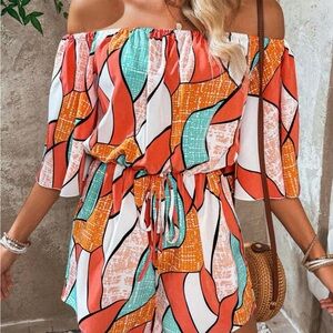 Colorful Off-Shoulder Jumpsuit